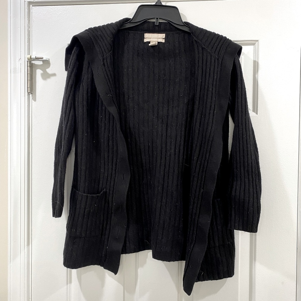 BANANA REPUBLIC BLACK BUTTON UP SWEATER- SMALL